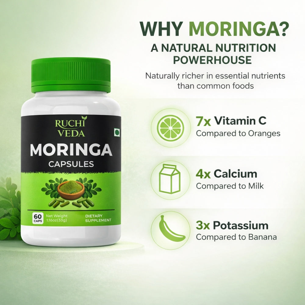 Ruchi Veda Moringa Capsules (60 Count) | Dietary Supplement