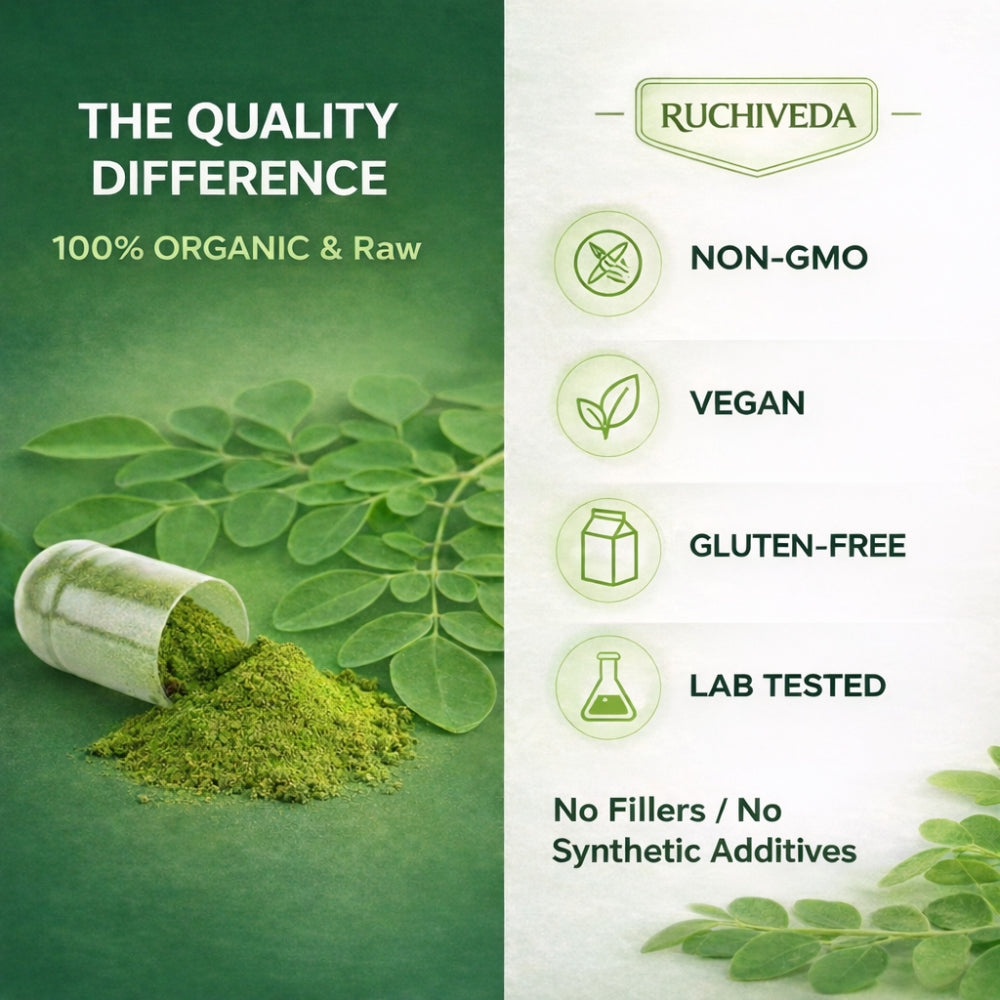 Ruchi Veda Moringa Capsules (60 Count) | Dietary Supplement