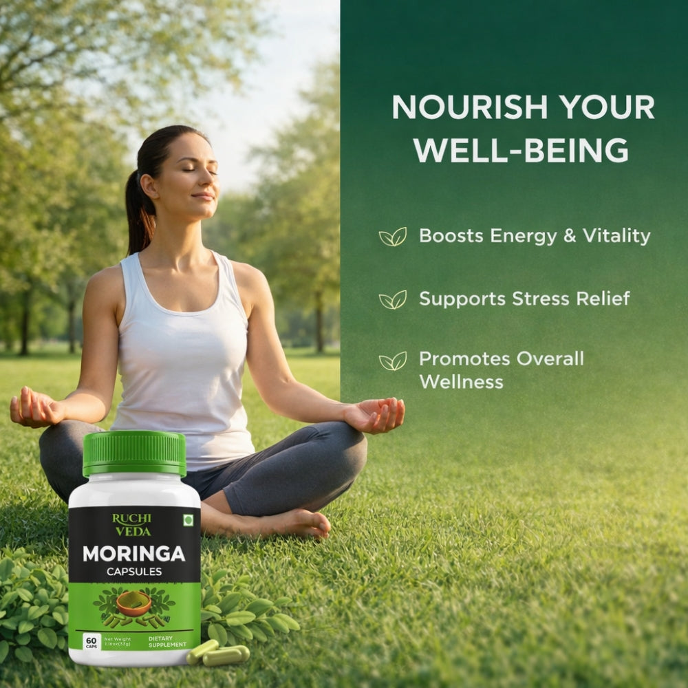 Ruchi Veda Moringa Capsules (60 Count) | Dietary Supplement
