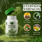 Moringa Leaf Powder 8.46 oz – Raw, Sun-Dried, Vegan Superfood | Naturally Rich in Nutrients for Everyday Health