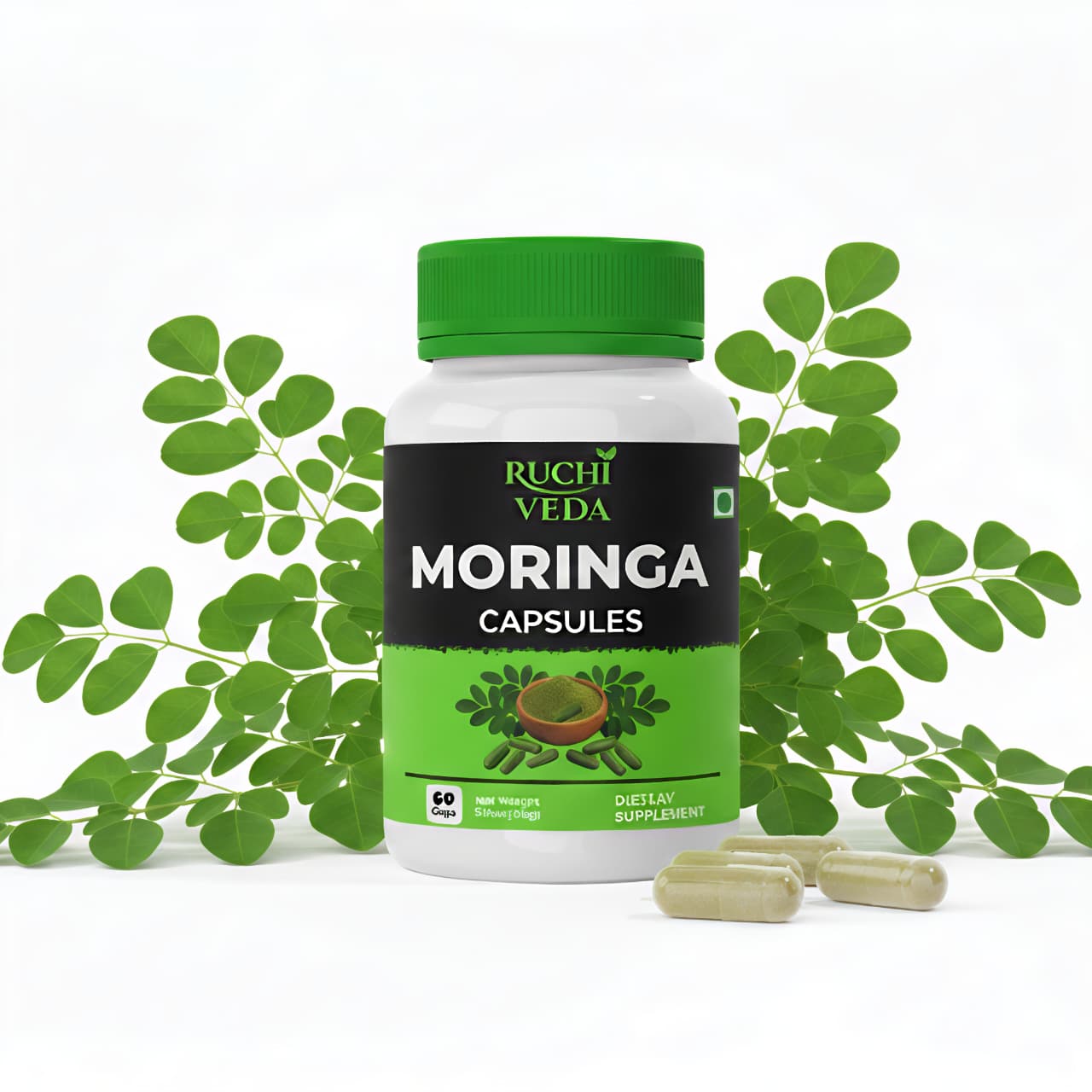 Ruchi Veda Moringa Capsules (60 Count) | Dietary Supplement