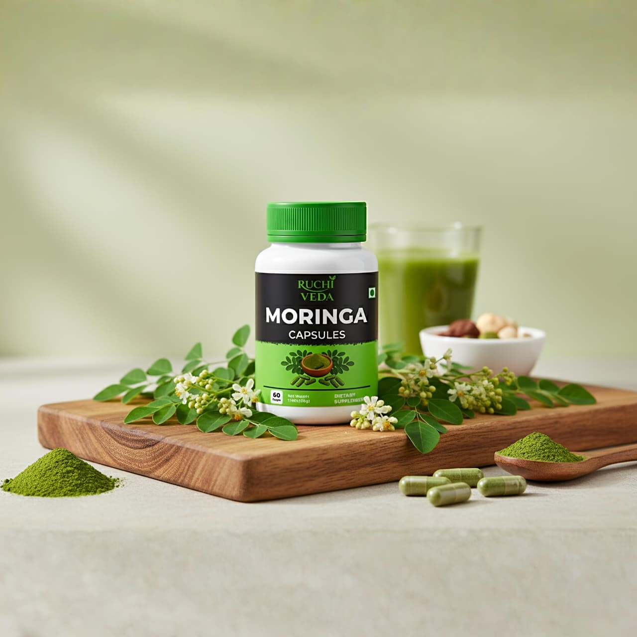 Ruchi Veda Moringa Capsules (60 Count) | Dietary Supplement